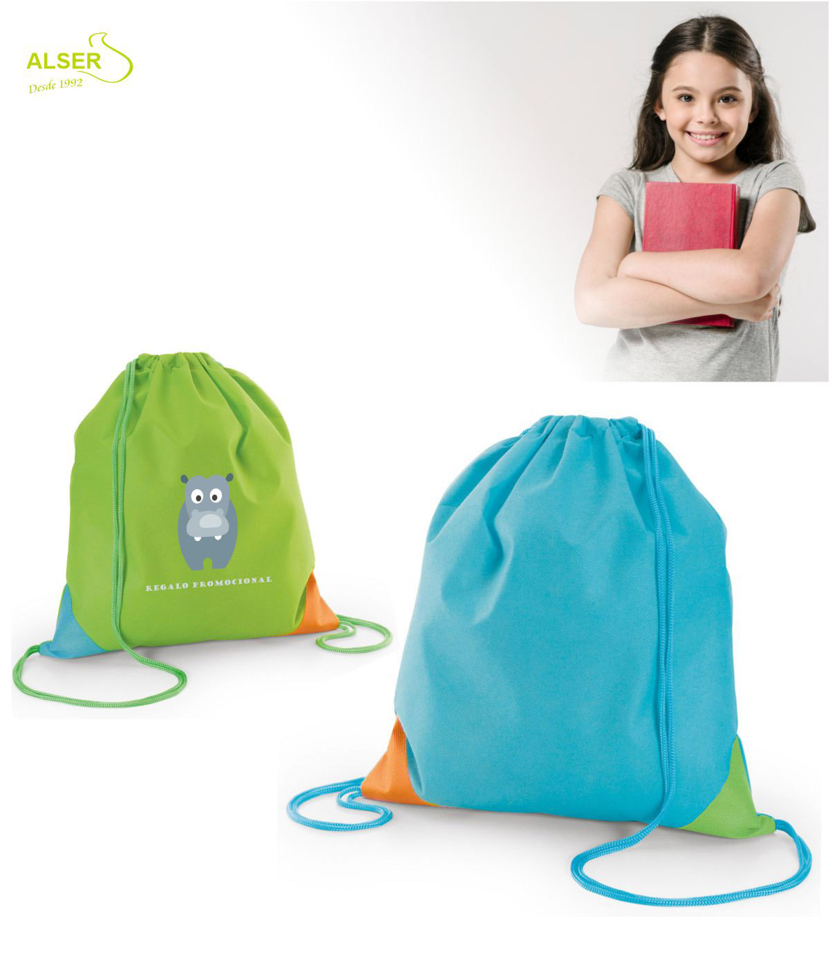Mochila de cuerdas infantil para publicidad